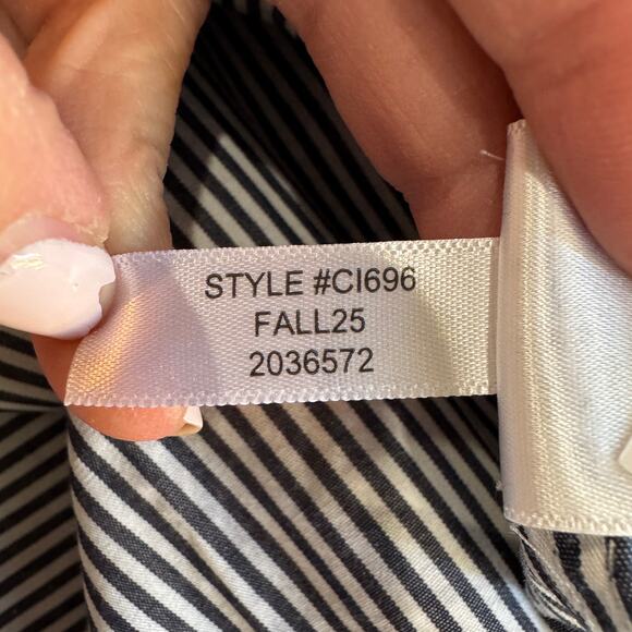 J. Crew Étienne Oversized Shirt Navy Striped Lightweight Oxford Size XS NEW NWT - Picture 9 of 12